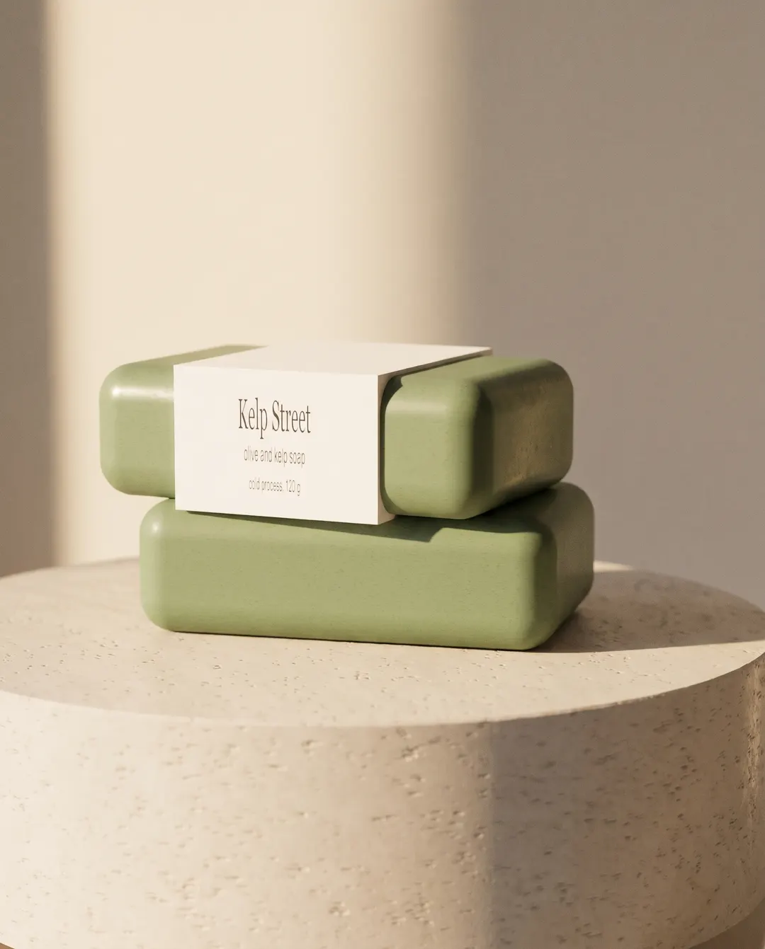 Kelp Street olive and kelp soap, finished image
