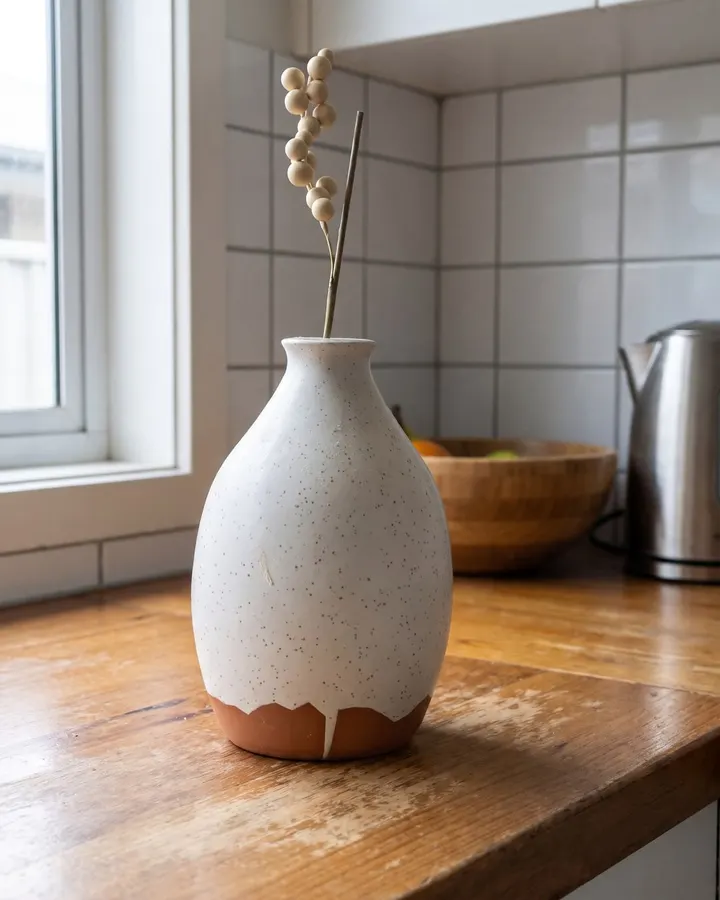 Saltbush Studio stoneware bud vase, the phone photo it started from