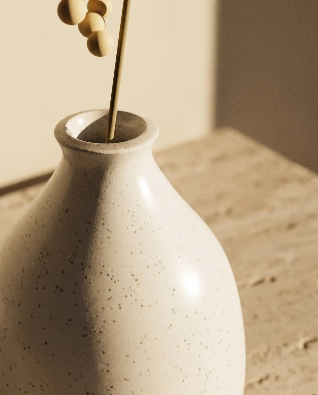 Saltbush Studio stoneware bud vase, close-up of the label